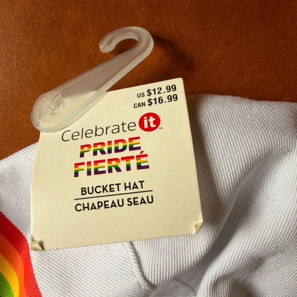 NWT  pride Bucket Hat with Rainbow Stripe - Picture 2 of 3